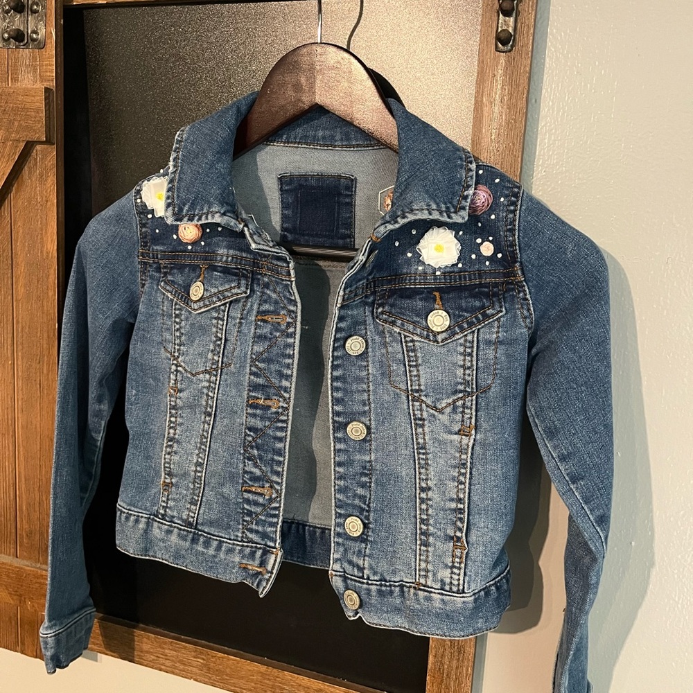 Custom Embroidered Girls Jean Jacket - Picture 2 of 6